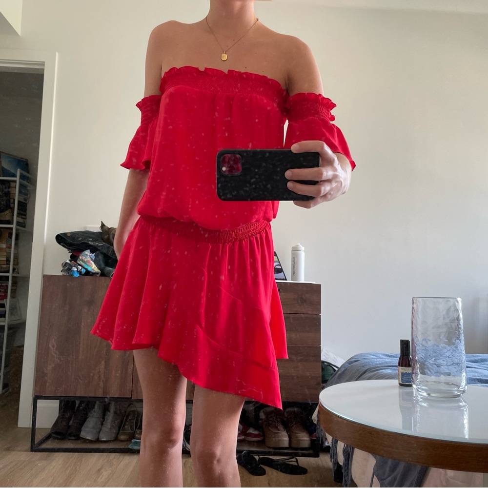 Amanda Uprichard Strapless Red Dress